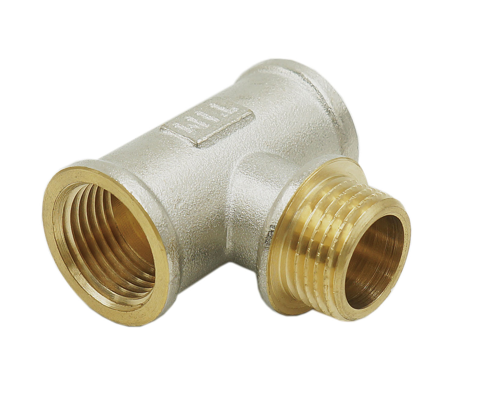 Тройник переходной никелированный Zeissler ВНВ 3/4" х 1/2" х 3/4"