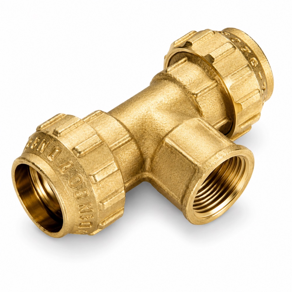 Тройник для труб ПНД Tiemme ВнР 25 x 3/4" латунь