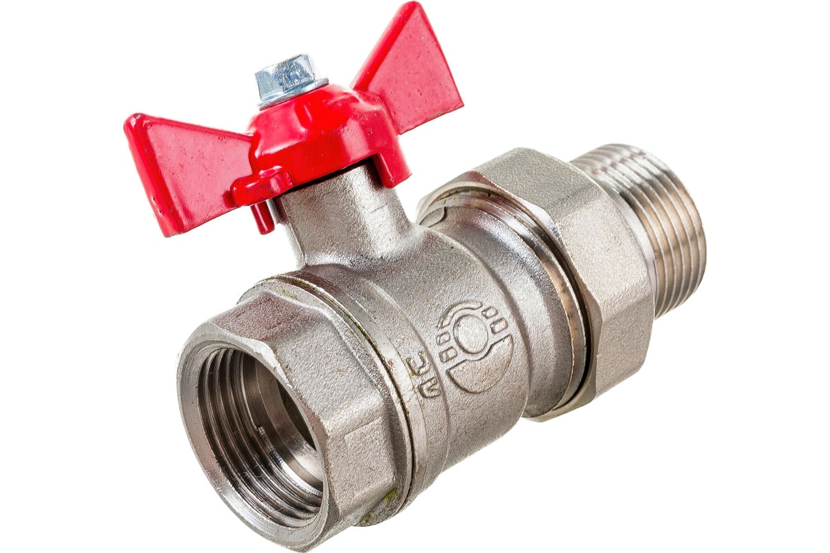 Кран шаровой Valfex Optima DN25 3/4" ВН с американкой никелированный