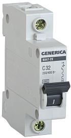Выключатель автоматический Generica BA47-29M 1п 40А 4,5кА C