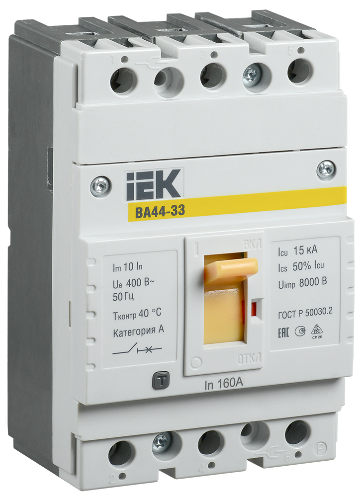 Выключатель автоматический IEK ВА44-33 3п 160А 15кА