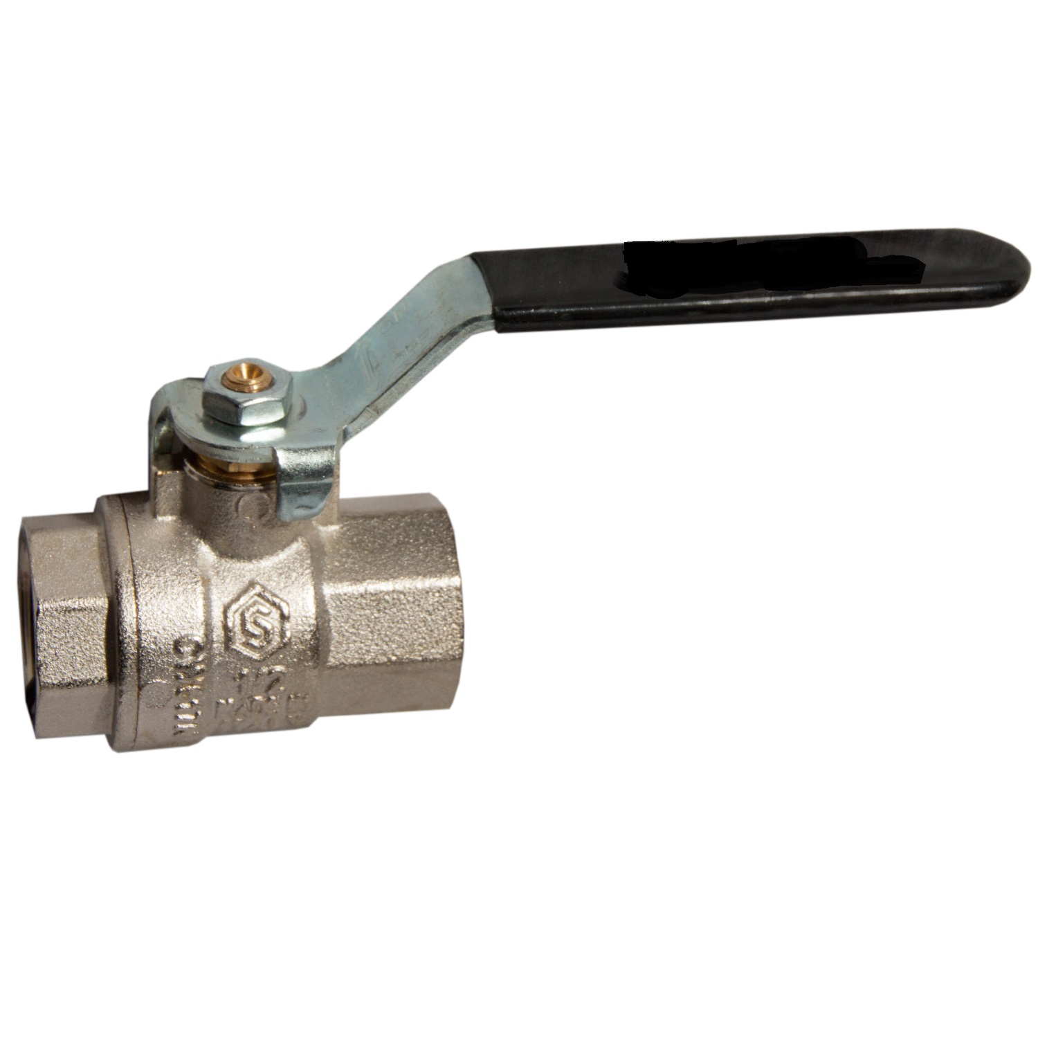 Кран шаровой Tim DE1212X 1.1/2" ВВ, ручка-флажок, никелированный