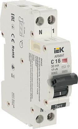 Выключатель автоматический дифференциального тока IEK Armat B06S 1п+NP C25А 30мА AC 6кА