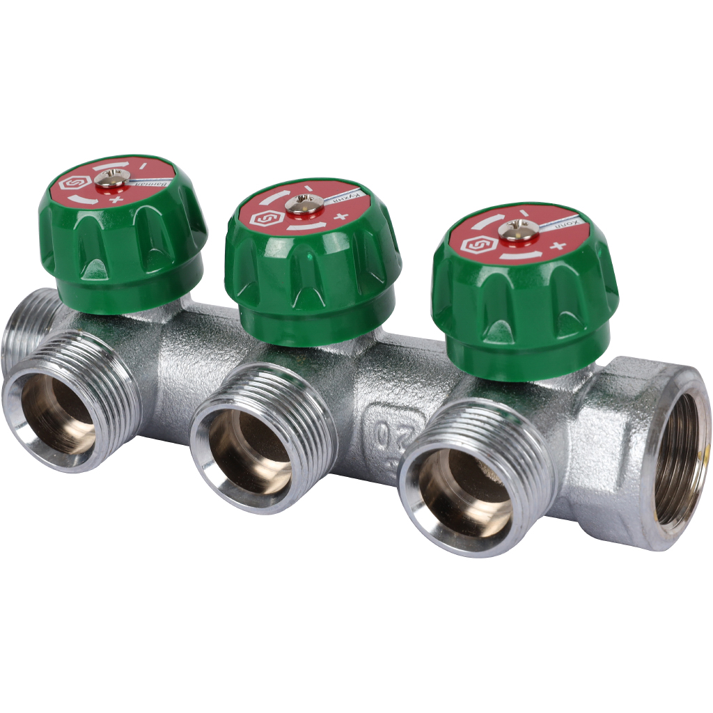 Коллектор распределительный Stout 3/4"х3/4", 3 выхода евроконус