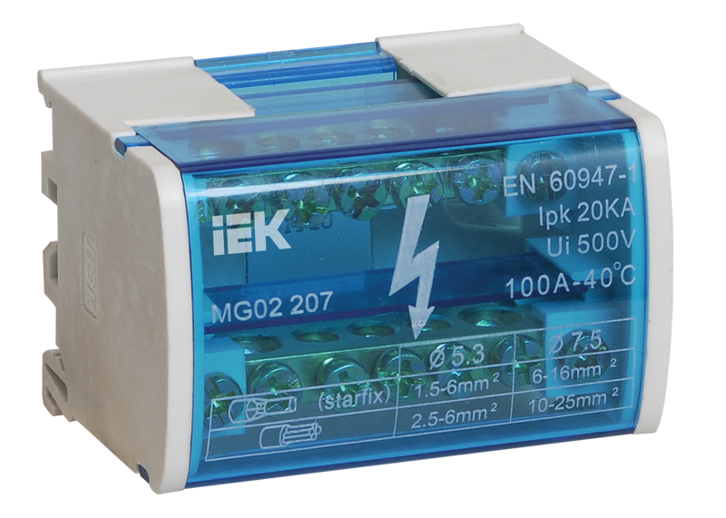 Кросс-модуль IEK на DIN-рейку 2/7 L+PEN