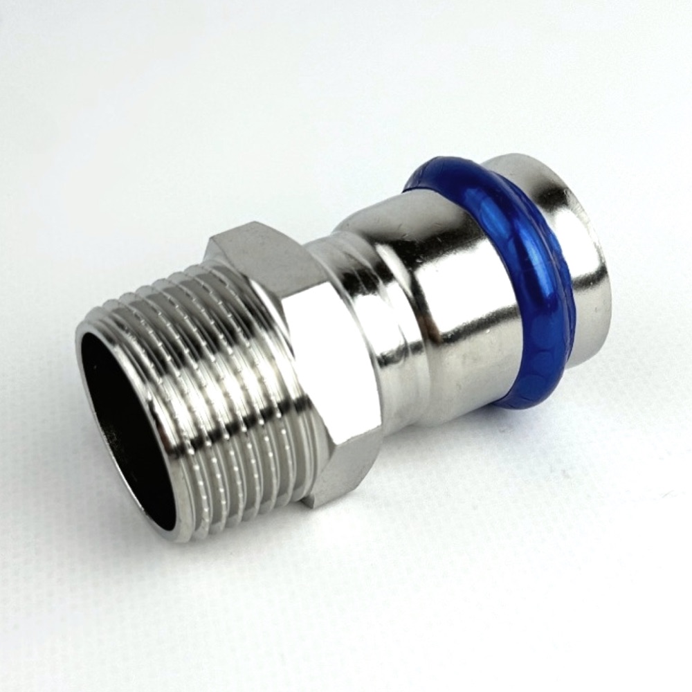 Пресс-фитинг с НР 18мм х 3/4" из нержавеющей стали ZTI.501.001805