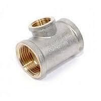 Тройник переходной никелированный Zeissler ВВВ 3/4" х 1/2" х 3/4"