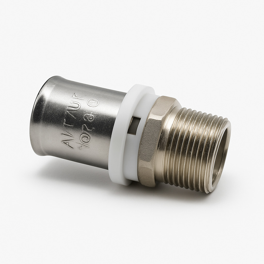 Пресс-фитинг соединение Tim НР 16мм x 3/4" никелированный арт. F-S1603MN