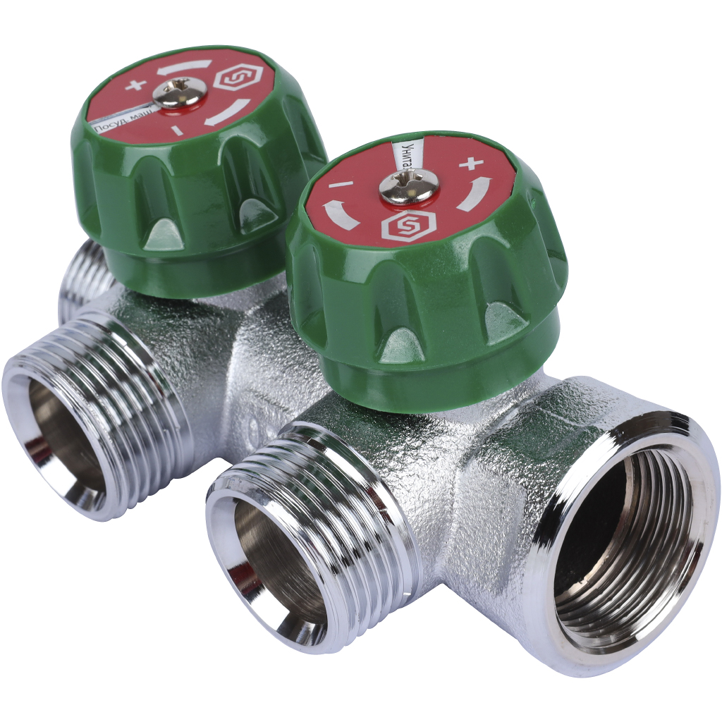 Коллектор распределительный Stout 3/4"х3/4", 2 выхода евроконус