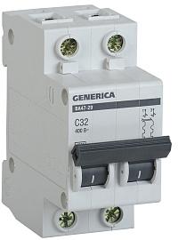 Выключатель автоматический Generica BA47-29 2п 32А 4,5кА