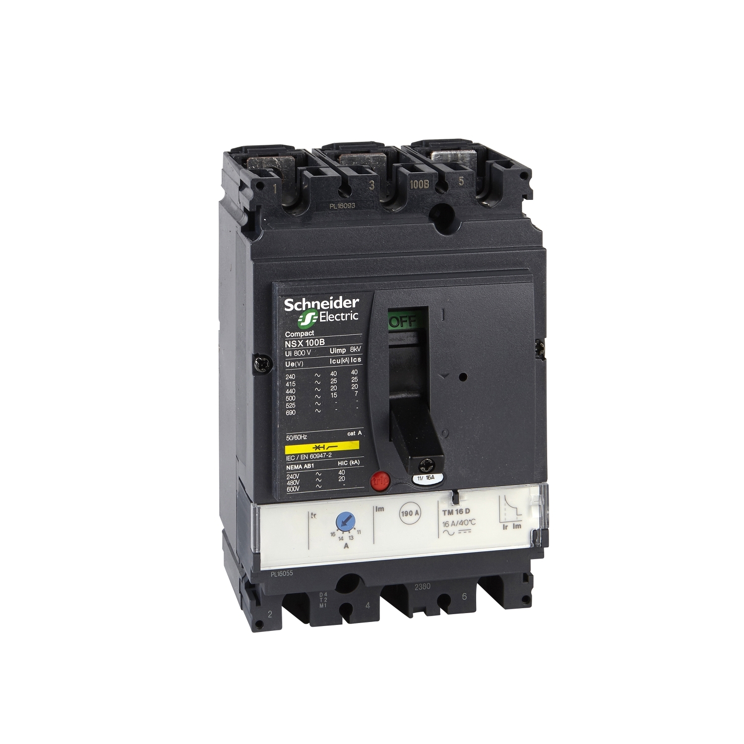 Выключатель автоматический Schneider Electric ComPact NSX100B 3п 100А 25кА