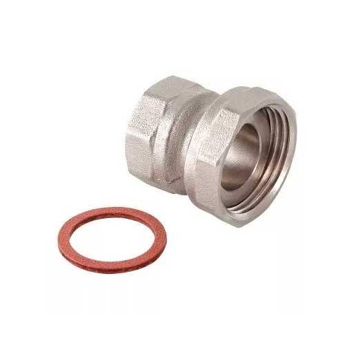 Полусгон никелированный с накидной гайкой Zeissler 1" х 3/4" внутренняя резьба