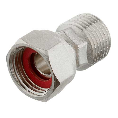 Полусгон никелированный с накидной гайкой Zeissler 1/2" х 1/2" наружная резьба